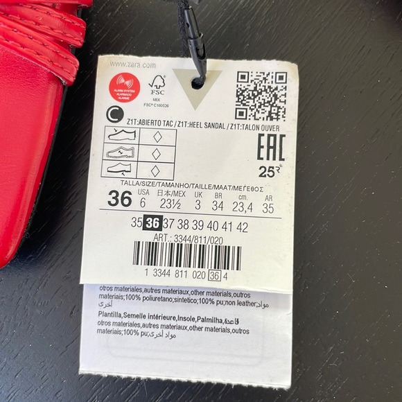 Brand new Zara, red heel sandals - Picture 5 of 6